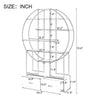 70.8 Inch Round Office Bookcase Bookshelf, Display Shelf, Two Drawers, Gold Frame