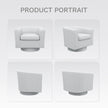 COLAMY Swivel Barrel Accent Chair With Ottoman, Modern Single Sofa, Upholstered Armchair With Storage Space For Home, Beige