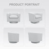 COLAMY Swivel Barrel Accent Chair With Ottoman, Modern Single Sofa, Upholstered Armchair With Storage Space For Home, Beige