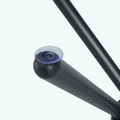 A Circular Transparent Tempered Glass Round Table With A Diameter Of 36.6 Inches,with Ring-shaped Gathered Black Metal Legs.The Desktop Glass Is 0.3 Inches Thick.