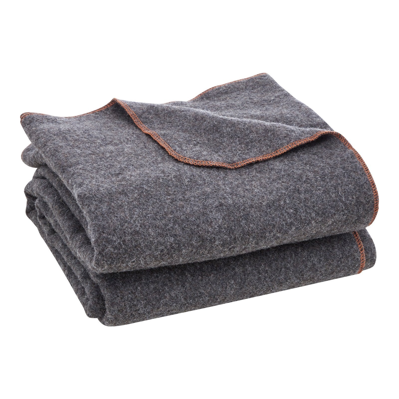 Wool Camping Blanket 64X 88 Warm For Camping Hiking Travel Light Grey