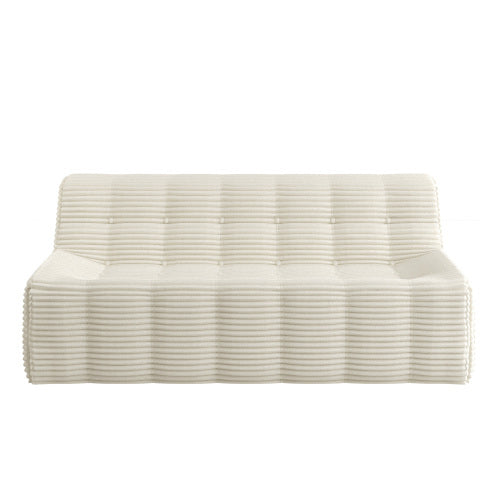 Sofa, Full Sponge Compression Corduroy 3 Seat Sofa, Modern Minimalist Style Corduroy Sofa, Comfortable Compression Sofa, Space Efficient Design   Beige