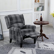 Vintage Armchair Sofa Comfortable Upholstered Leisure Chair  Recliner Chair For Living Room Grey Check