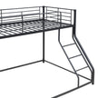 Metal Floor Bunk Bed, Twin XL Over Queen, Black