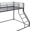 Metal Floor Bunk Bed, Twin XL Over Queen, Black