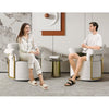 360 Degree Barrel Swivel Accent Sofa Chair,Fluffy Fabric Lounge Wide Upholstered Reading Chair With Gold Metal Legs, Comfortable Round Armchair For Living Room,Bedroom,Office