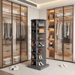 New 360 Gray Rotating Shoe Cabinet With 7 Layers Can Accommodate Up To 28 Paris Shoes