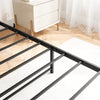 Full Size Bed Frame With Storage Headboard, Metal Platform Bed With Charging Station, Bookcase Storage, No Box Spring Needed, Easy Assembly, Noise-Free, Black