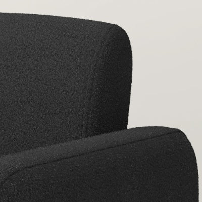 Single Sofa Chair, Upholstered Comfortable Chair With Armrests, For Dining Room Bedroom  Living Room Reception   BLACK 30.9X30.51X30.11