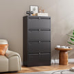 4 Drawer Lateral File Cabinet, Metal Wide Filing Cabinet With Independent Locks, Home Office Furniture For Hanging Files Letter Legal F4 A4 Size, Assembly Required, Black
