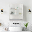 Modern Two-Door Wall Cabinet With Glass Doors And Open Shelf