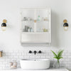 Modern Two-Door Wall Cabinet With Glass Doors And Open Shelf