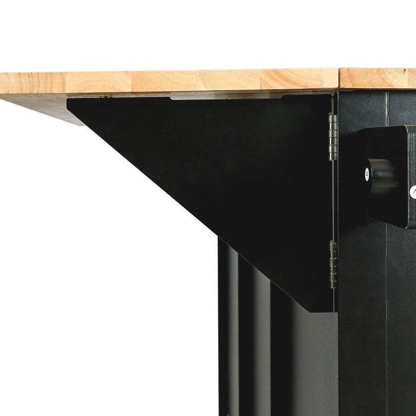 Kitchen Cart With Rubberwood Drop-Leaf Top, Cabinet Door, Storage Racks