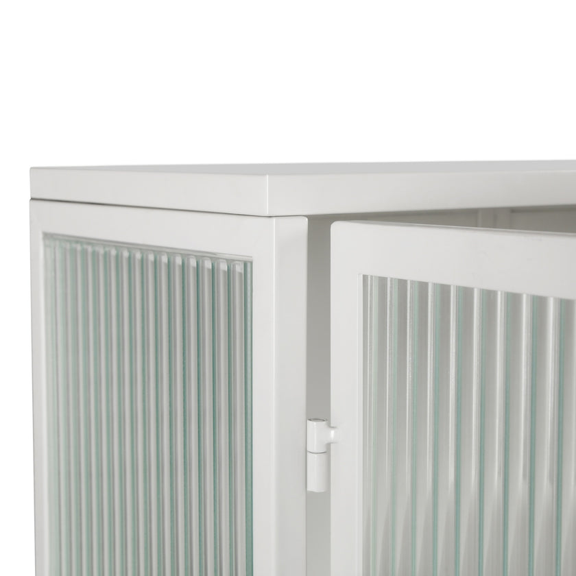 Modern Two-Door Wall Cabinet With Glass Doors And Open Shelf