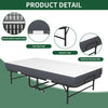 Twin Folding Bed With Memory Foam Mattress, Portable Foldable Extra Bed, Rollaway Bed For Guests, And Sturdy Metal Frame