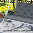 Outdoor Bench Cushion Tufted 3-Seater For Swing Chair Patio Sofa Dark Gray