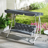 Outdoor Bench Cushion Tufted 3-Seater For Swing Chair Patio Sofa Dark Gray