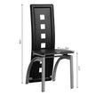 4pcs Long Backrest Square Hollow Decoration PU Leather Dining Chairs