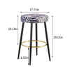 Counter Height Bar Stools Set Of 2, PU Kitchen Stools Upholstered Dining Chair Stools 24 Inches Height With Golden Footrest For Kitchen Island Coffee Shop Bar Home Balcony Silver Leaves Velvet