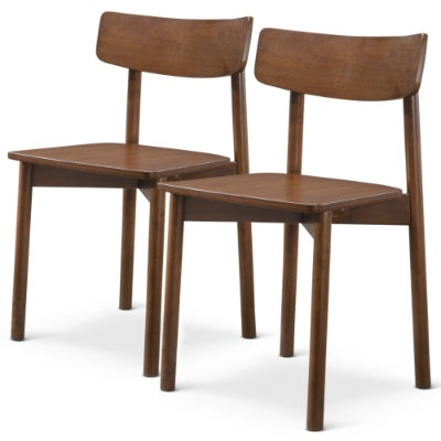New Design Walnut Dining Chair Set Of 2- Mid Century Modern Solid Wood Dining Chairs In Rich Walnut Color 17.5W X 17.7D X 29.9H For Living Room Bedroom Outdoor