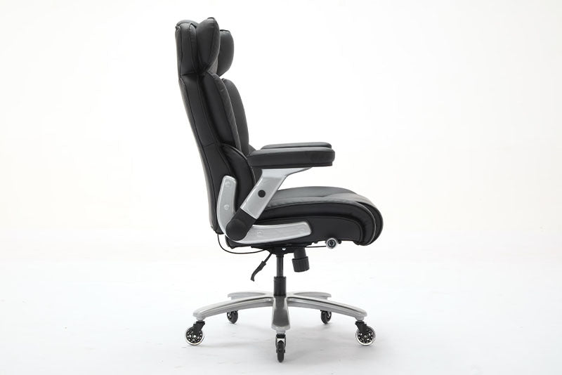 Big And Tall Office Chair 500lbs With Adjustable Lumbar Support, Executive Office Chair With Flip-up Armrest And Wider Seat, Ergonomic Leather Chair Breathable Cannot Be Sold On Temu