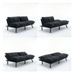 Black Convertible Folding Modern Sofa Bed