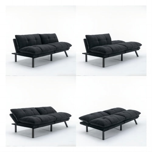 Black Convertible Folding Modern Sofa Bed