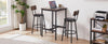 Bar Table Set With 2 Stools, PU Seat   Backrest, Rustic Brown, 23.62 W X 35 H
