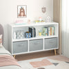Fiberboard Children's Bookshelf With Foldable Fabric Drawers