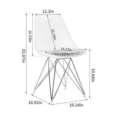 Modern Dining Chairs With Shell Lounge Plastic Seat And GOLDEN STEEL Legs KITEHCN Chairs Meeting Room Chairs Living Room,Set Of 4, GREY