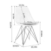 Modern Dining Chairs With Shell Lounge Plastic Seat And GOLDEN STEEL Legs KITEHCN Chairs Meeting Room Chairs Living Room,Set Of 4, GREY