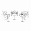 Black Breathing Leather 3-Piece Living Room Recliner Sofa Set--Self-delivery Only
