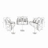 Black Breathing Leather 3-Piece Living Room Recliner Sofa Set--Self-delivery Only