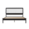 Mid-Century Modern Solid Wood Queen Spindle Bed Black