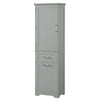 Tall Bathroom Storage Cabinet, Freestanding Storage Cabinet With Two Different Size Drawers And Adjustable Shelf, MDF Board With Painted Finish, Grey