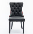 Furniture Collection, Modern High-End Tufted Solid Wood Contemporary PU & Velvet Upholstered Dining Chair-2 Piece Set