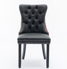 Furniture Collection, Modern High-End Tufted Solid Wood Contemporary PU & Velvet Upholstered Dining Chair-2 Piece Set