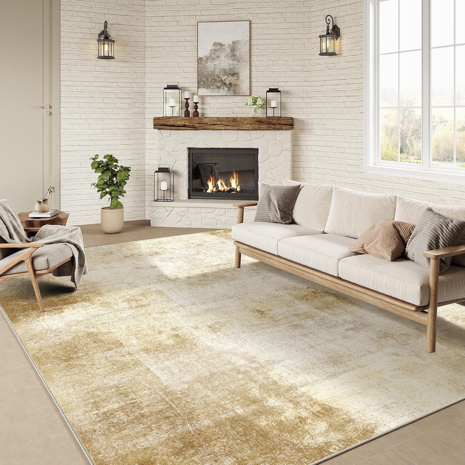 Persian Foldable Ink Painting Wall-to-wall Carpet