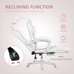PU Leather Office Chair, Executive Desk Chair With Headrest, Foot Rest, Swivel Wheels, Reclining Computer Chair, White