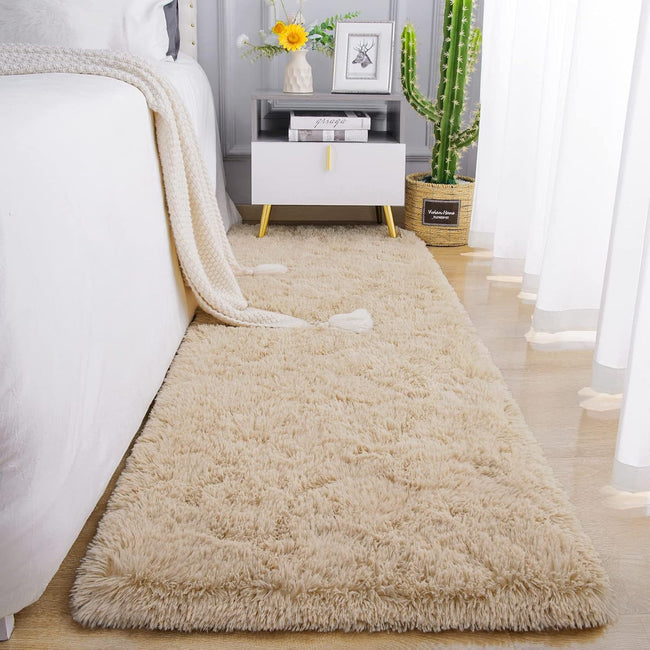 Amazon Nordic Silk Wool Carpet Bedroom Thickened Plush Non-slip Bedside Blanket Living Room Easy To Care Coffee Table Floor Mats
