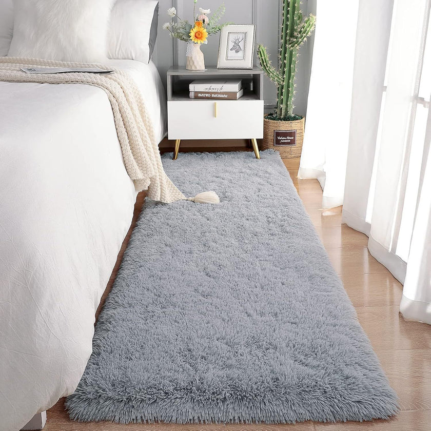 Amazon Nordic Silk Wool Carpet Bedroom Thickened Plush Non-slip Bedside Blanket Living Room Easy To Care Coffee Table Floor Mats
