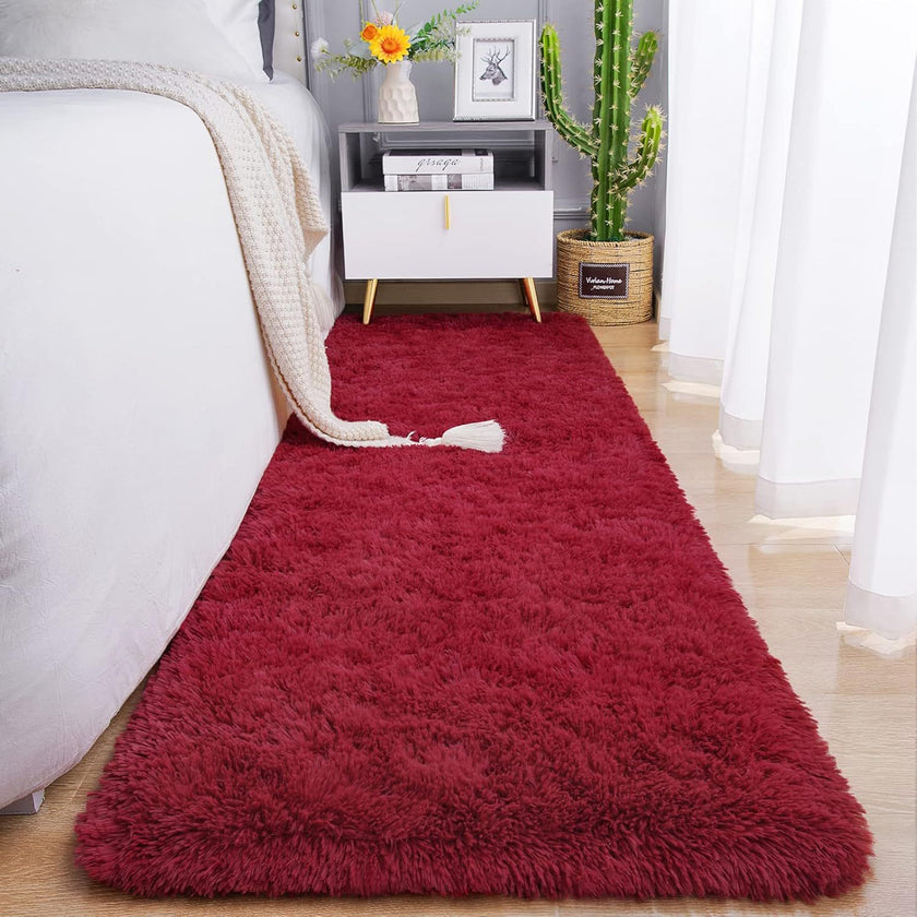 Amazon Nordic Silk Wool Carpet Bedroom Thickened Plush Non-slip Bedside Blanket Living Room Easy To Care Coffee Table Floor Mats
