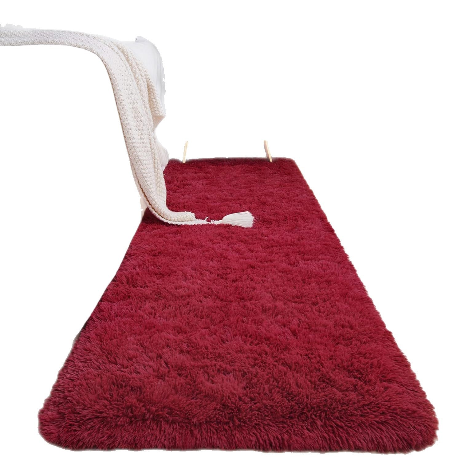 Amazon Nordic Silk Wool Carpet Bedroom Thickened Plush Non-slip Bedside Blanket Living Room Easy To Care Coffee Table Floor Mats