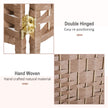 6 Panel Wicker Room Divider 6' Tall Privacy Screen Natural