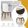 4 Modern Dining Chairs With Stylish PU Patterned Backrest And Black Metal Legs For A Comfortable Home Experience In The Kitchen, Bedroom And Office.