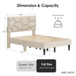 Queen Bed Frame, Linen Storage Headboard, Strong And Stable, No Noise, No Box Spring, Weight 397lbs