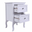 Countryside Style Two-story Bedside Table - White