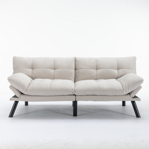 Cream Convertible Folding Modern Sofa Bed