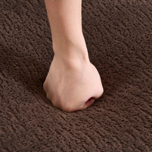 LY-022 Full Compression Sponge L-Shape Sectional Sofa, Brown Modular Chaise Chenille Couch, 30D High-Density For Apartment Living Room, 900 Lbs.