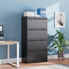 4 Drawer Lateral File Cabinet, Metal Wide Filing Cabinet With Independent Locks, Home Office Furniture For Hanging Files Letter Legal F4 A4 Size, Assembly Required, Black